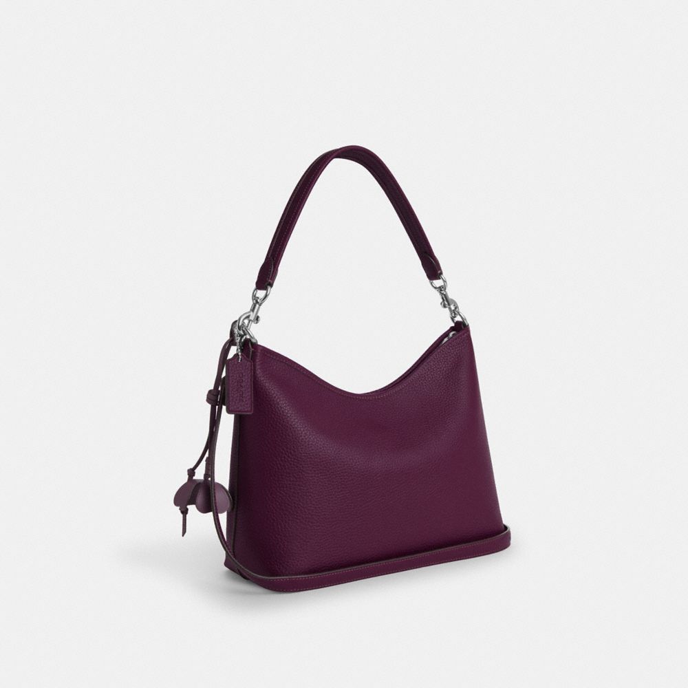 Coach Laurel Shoulder Bag With Flower Charm Sv Plum Jasmine