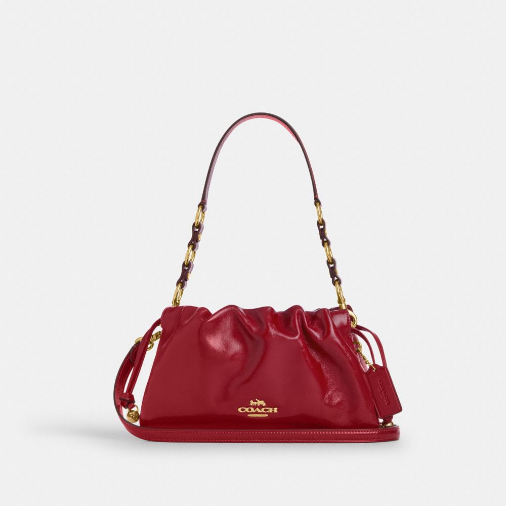 Coach Faye Shoulder Bag Gold Dark Cardinal