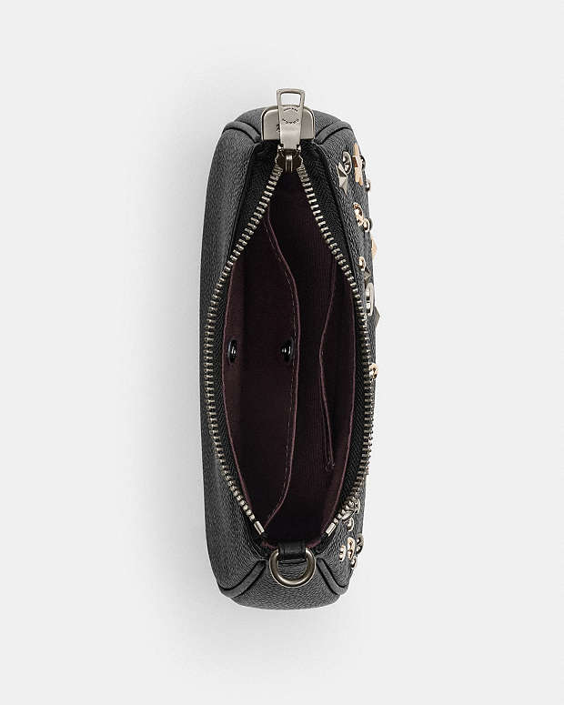 Teri Mini Crossbody Bag With Rivets Pebbled Leather-Gunmetal-Black Multi Pebbled Leather-Gunmetal-Black Multi