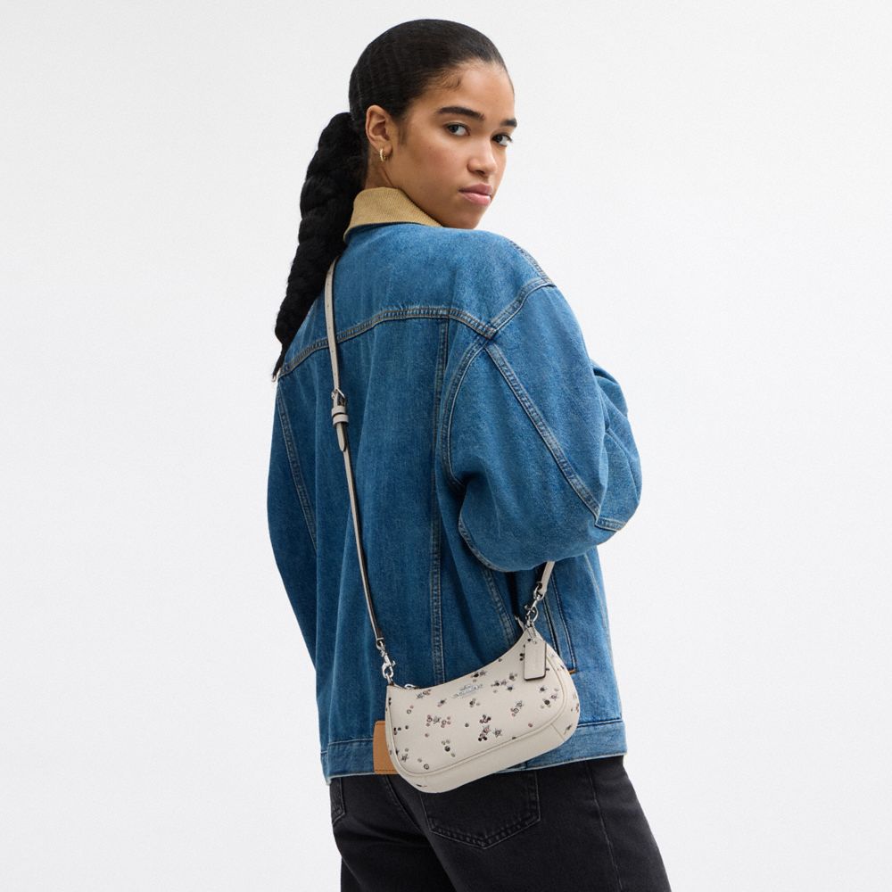 Coach Teri Mini Crossbody Bag With Star Print Silver Chalk Multi