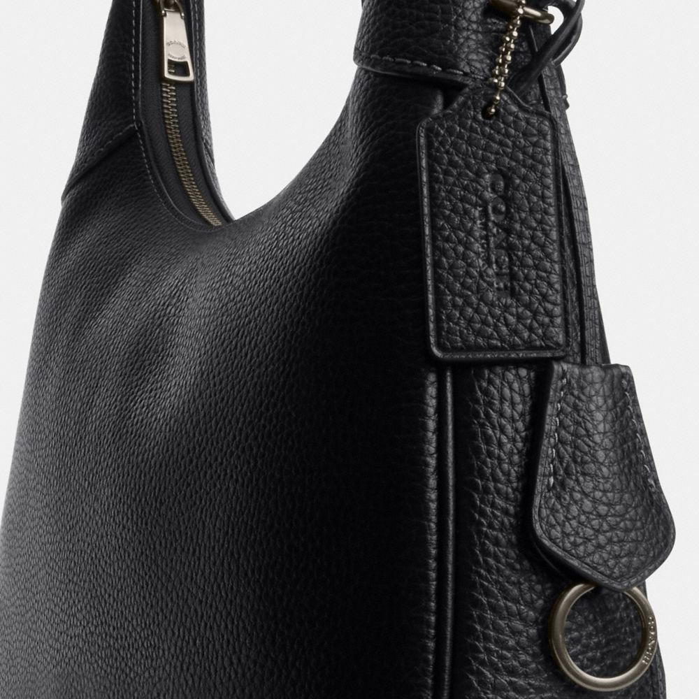 Coach Ella Shoulder Bag in Gunmetal Black, detail 3