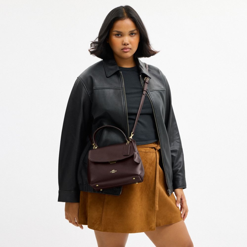 Coach Emory Top Handle Bag Gold Espresso