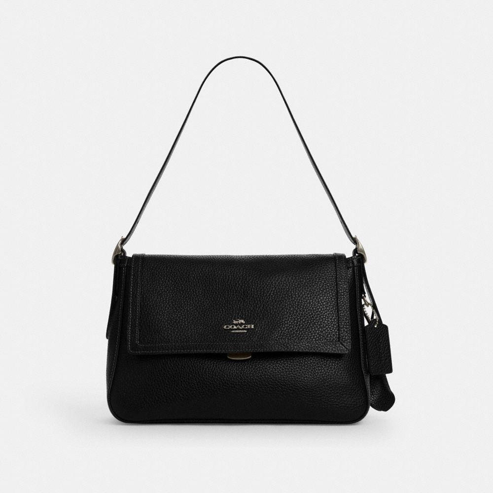Coach Etta Flap Bag Gunmetal Black