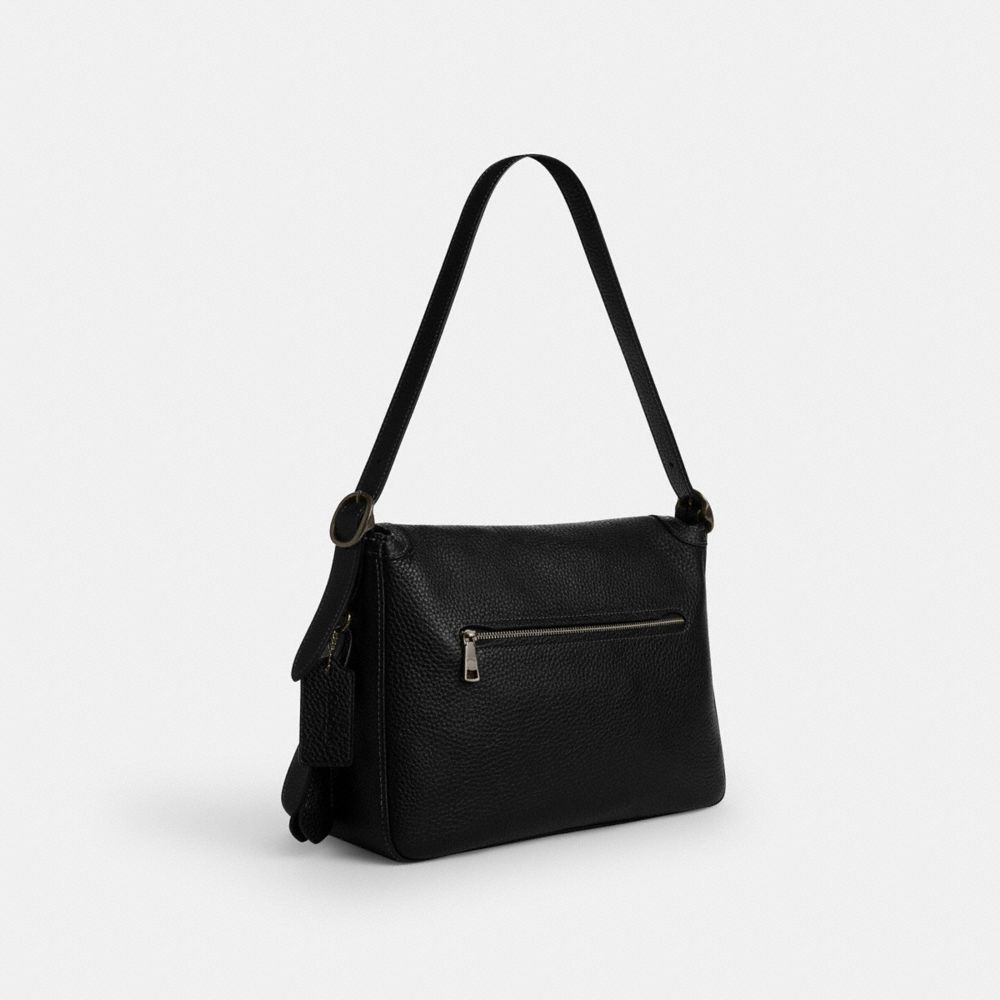 Coach Etta Flap Bag Gunmetal Black