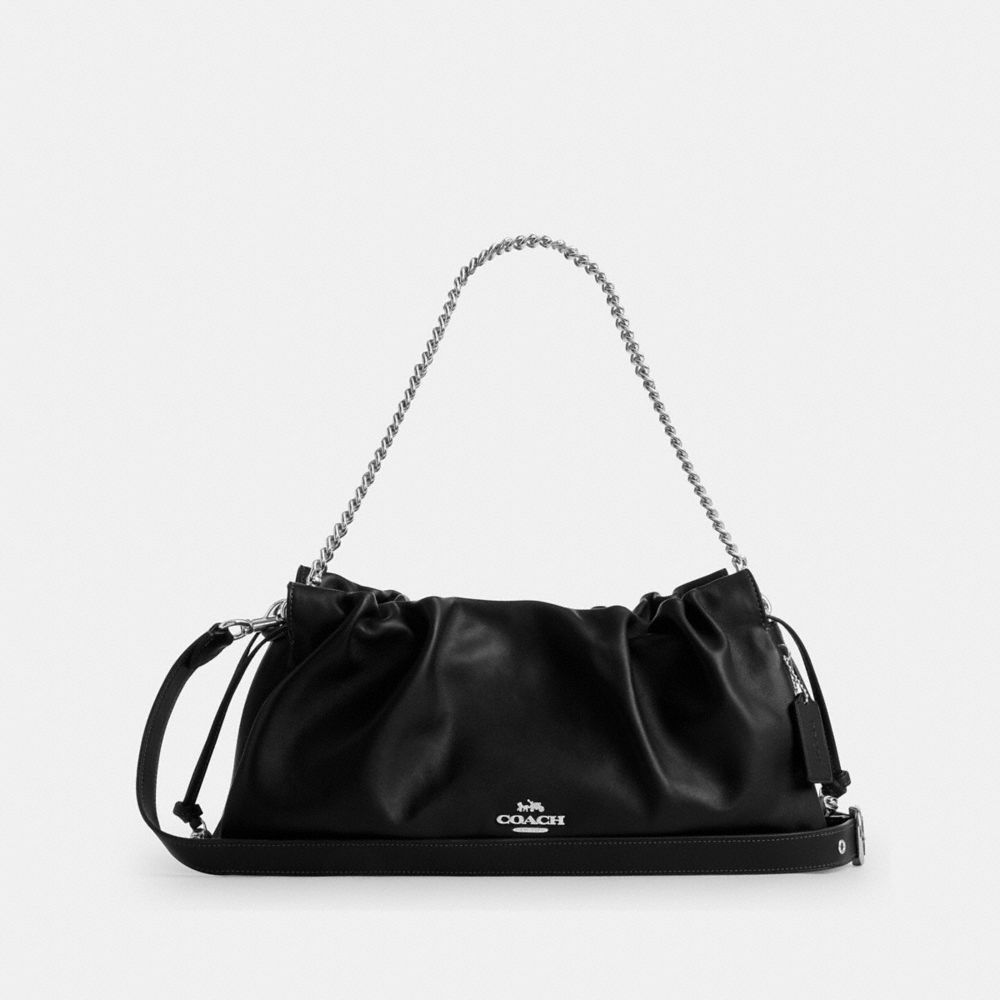 Coach Faye Large Shoulder Bag Silver Black