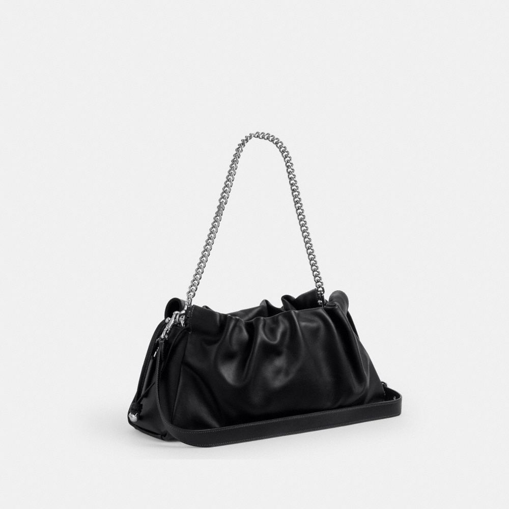Coach Faye Large Shoulder Bag Silver Black