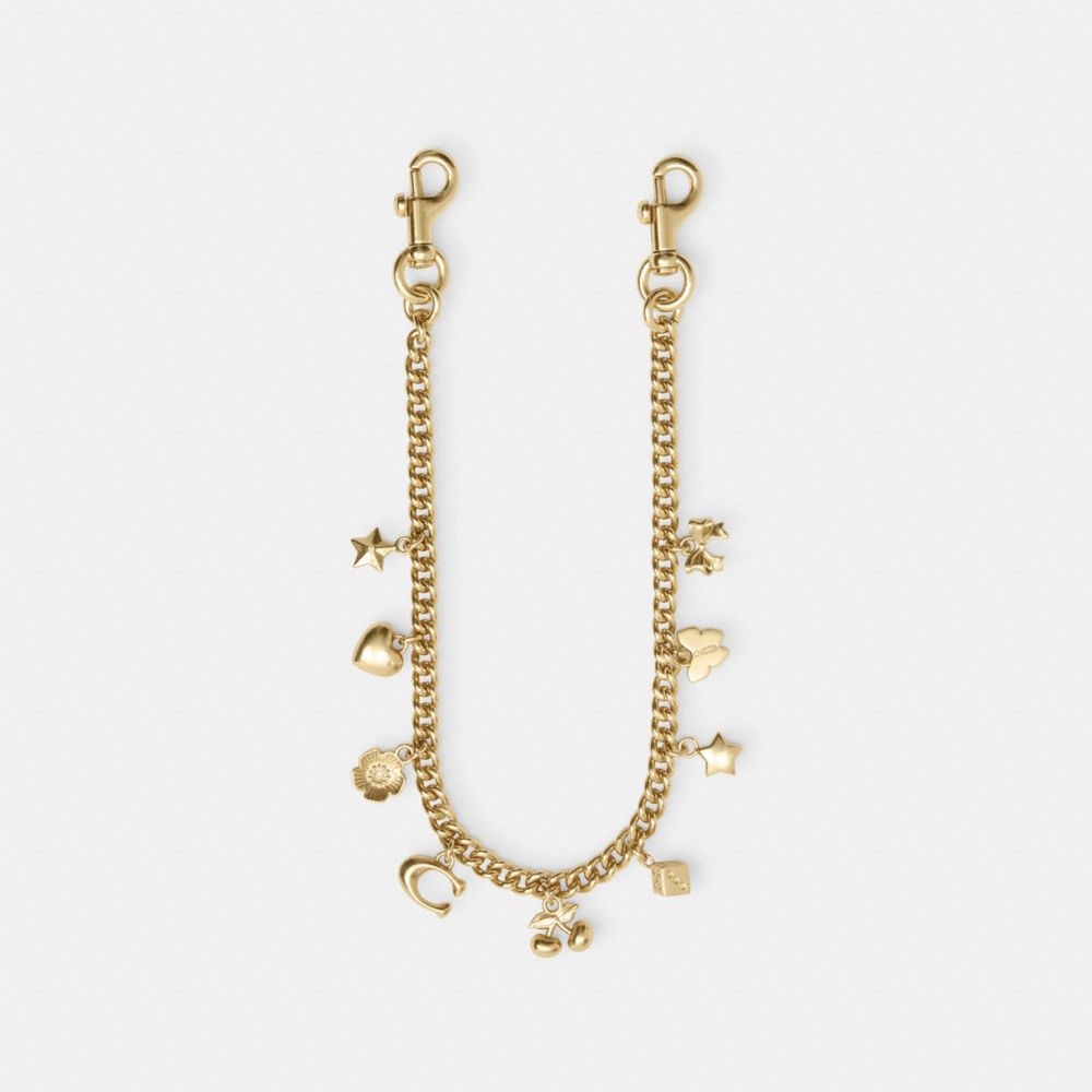Coach Charm Chain Strap Gold Gold