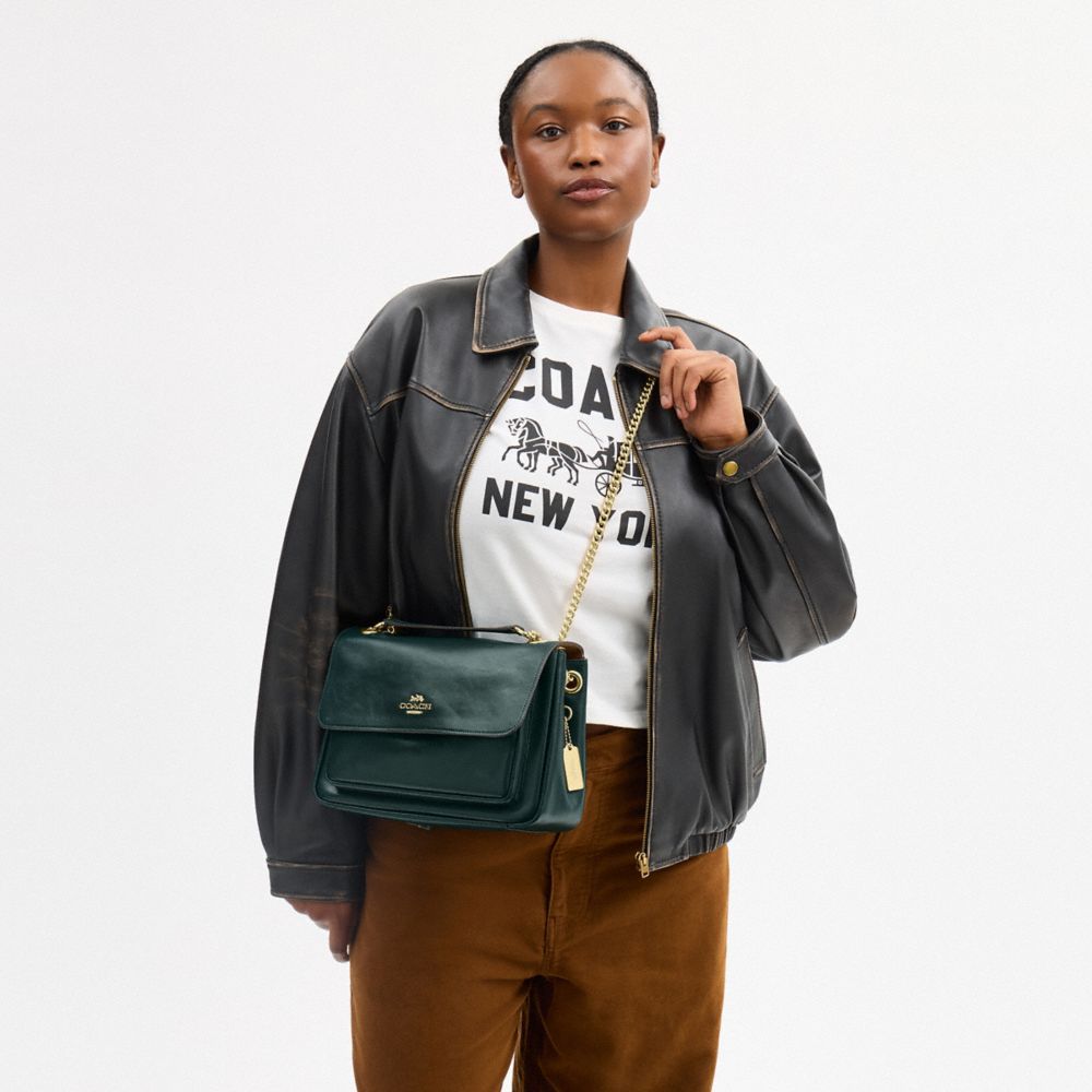 Coach Elodie Crossbody Bag Gold Dark Teal