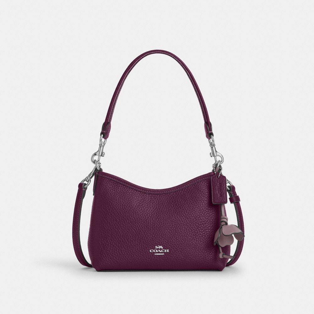 Coach Laurel Small Shoulder Bag With Flower Charm Silver