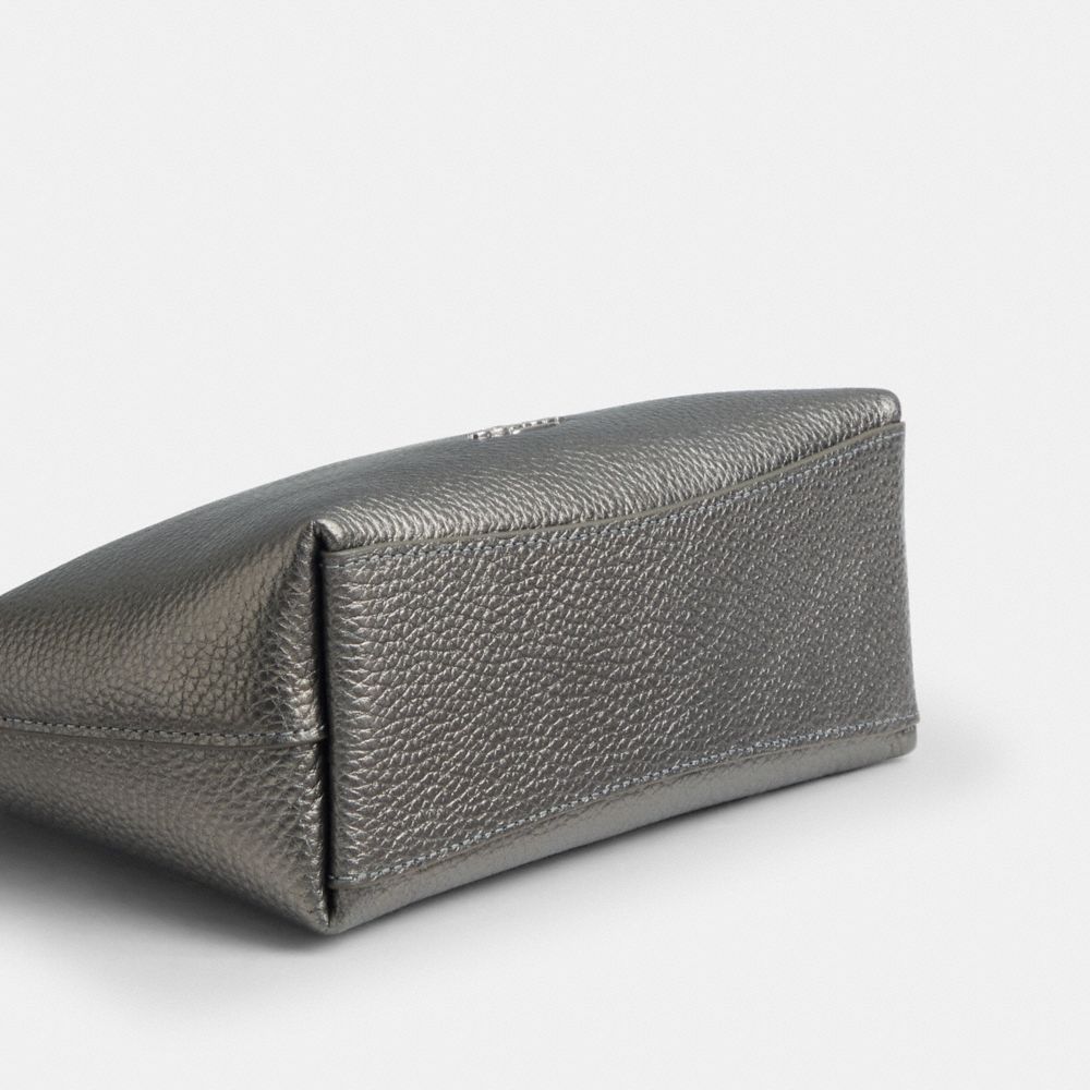 Coach Laurel Small Shoulder Bag With Star Charm Silver Metallic Graphite Walnut