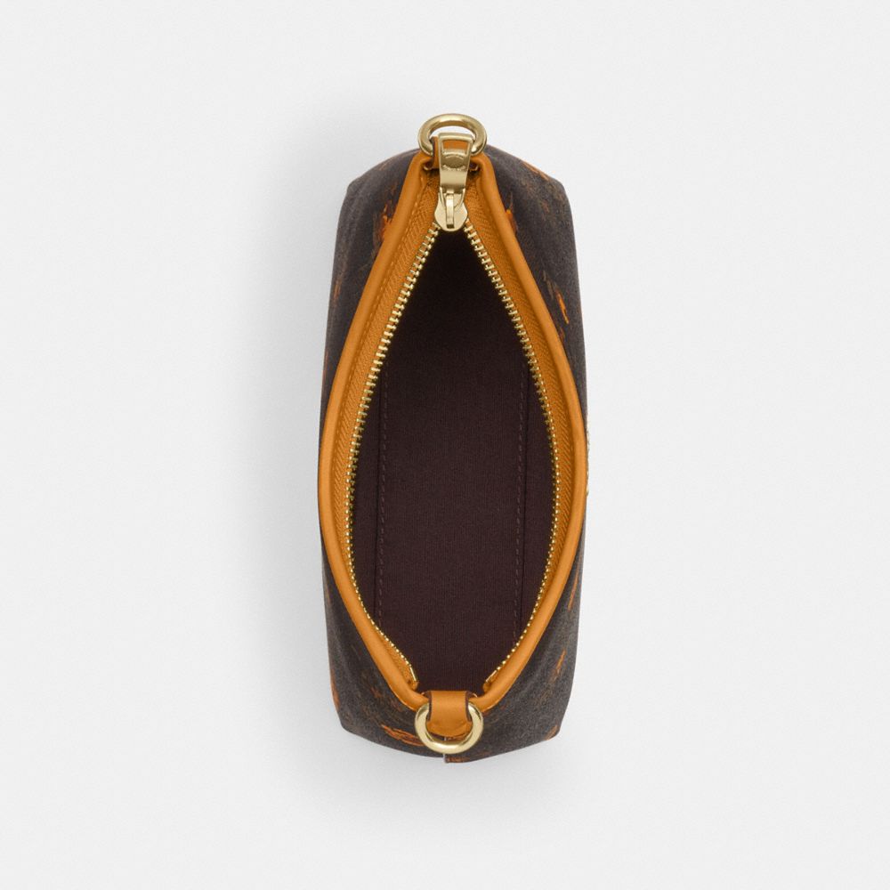 Coach Laurel Small Shoulder Bag In Signature Canvas With Floral Print Im Walnut Yellow