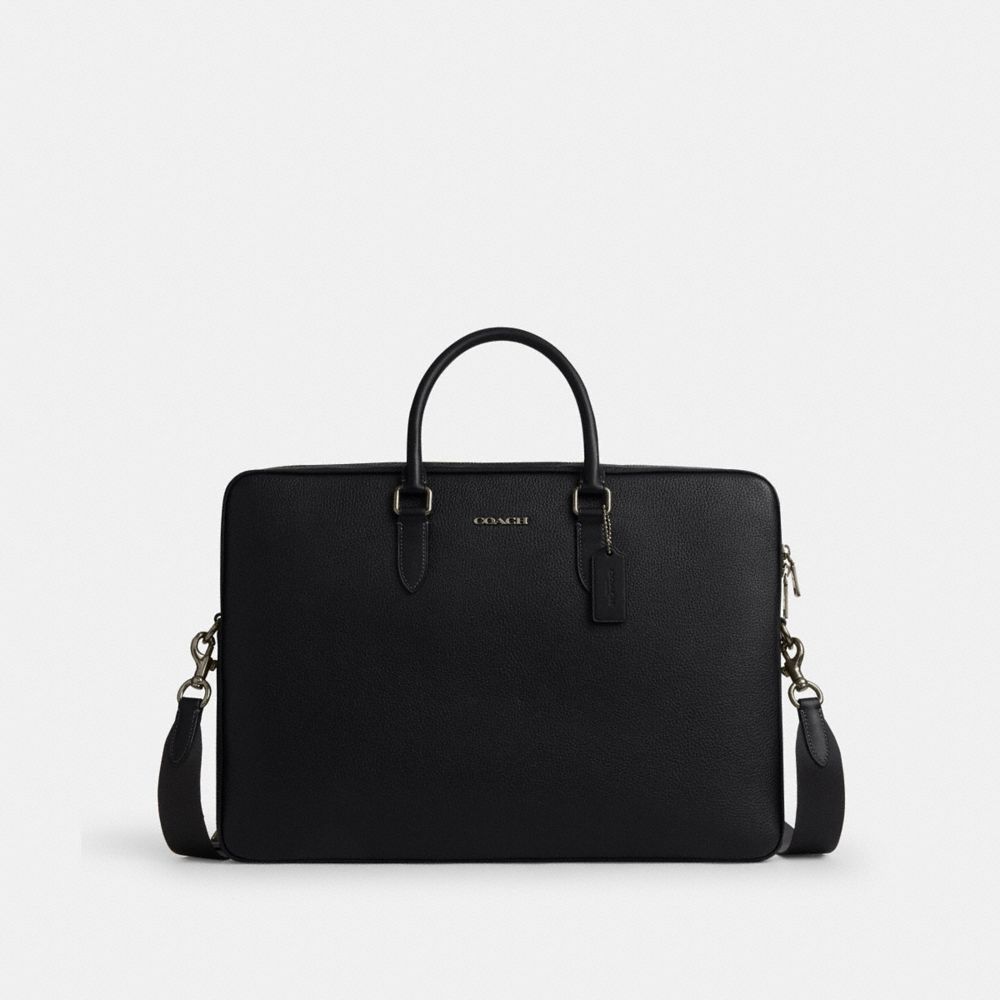 Coach Ethan Large Brief Gunmetal Black