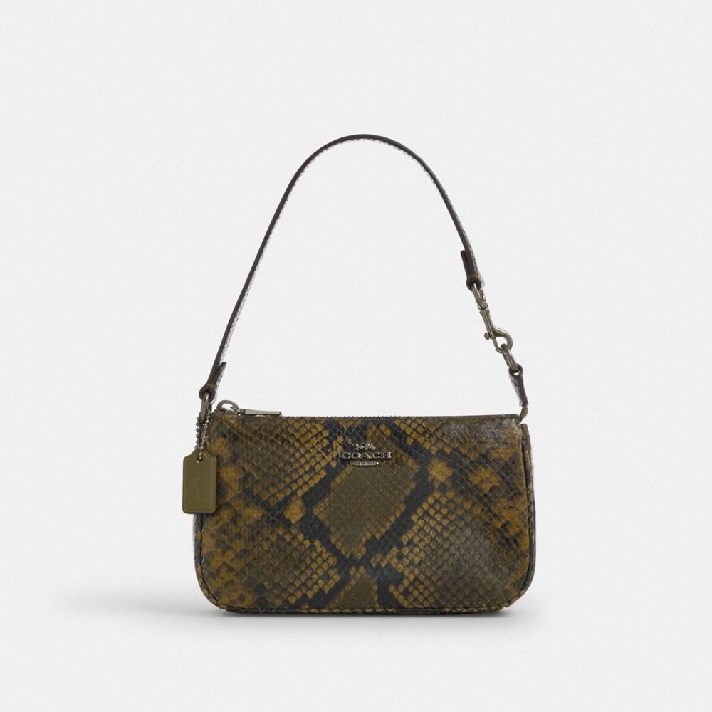Coach Nolita 19 With Snake Print Gunmetal Olive Multi