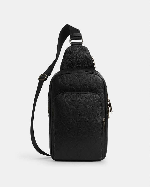 Ethan Pack In Signature Leather Pebbled Leather-Gunmetal-Black Pebbled Leather-Gunmetal-Black