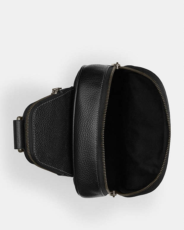 Ethan Pack In Signature Leather Pebbled Leather-Gunmetal-Black Pebbled Leather-Gunmetal-Black