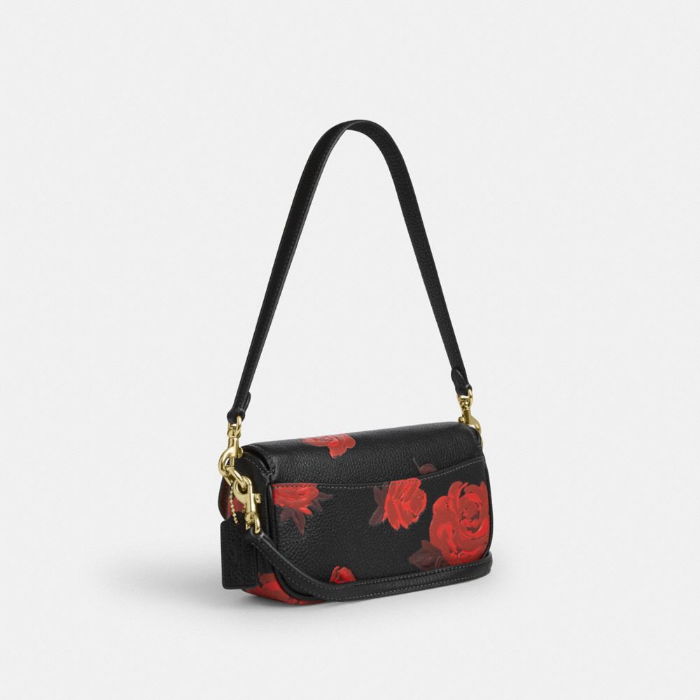 Coach Hailey Flap Bag With Floral Print Im Black Red