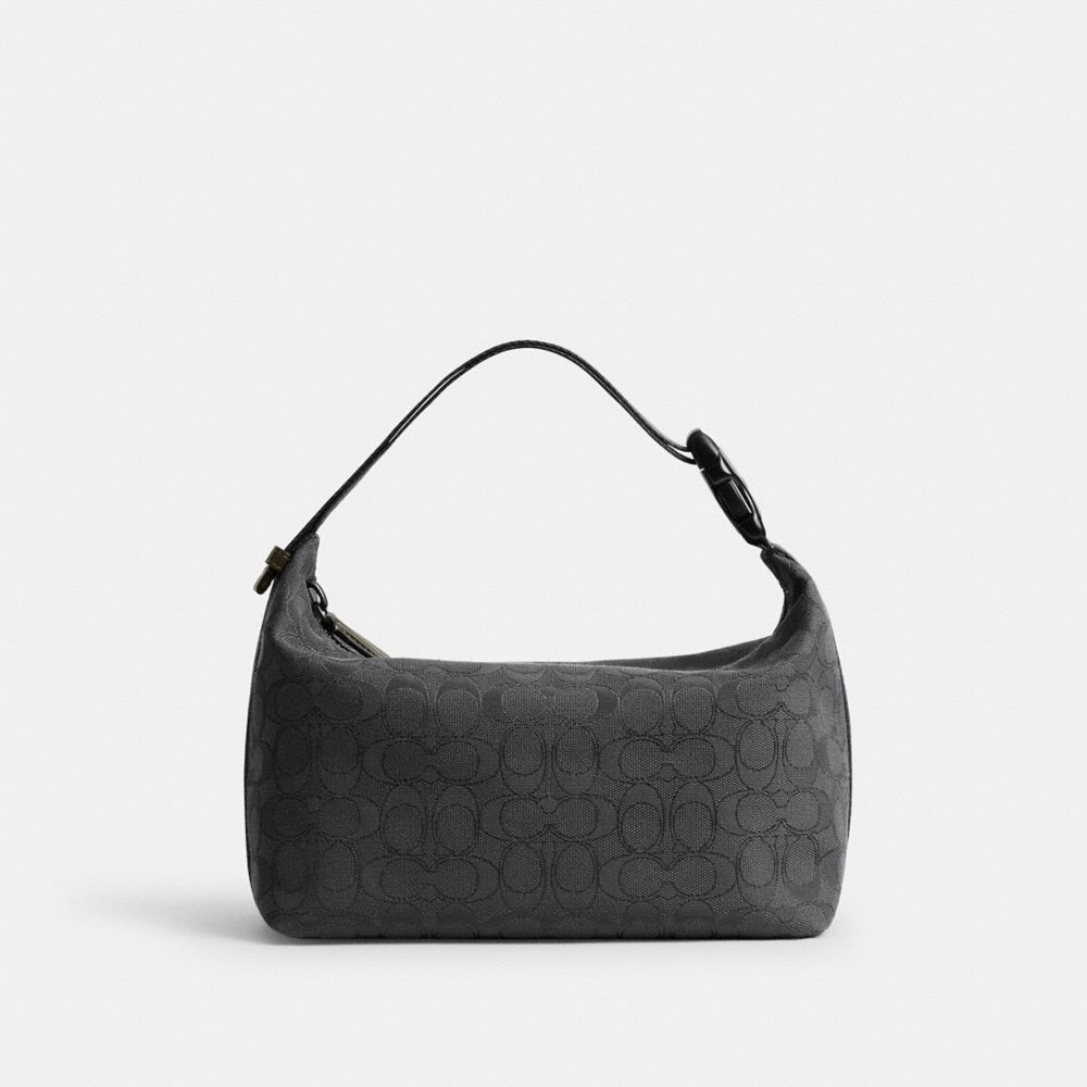 Coach Travel Kit With Speedclip In Signature Jacquard Black