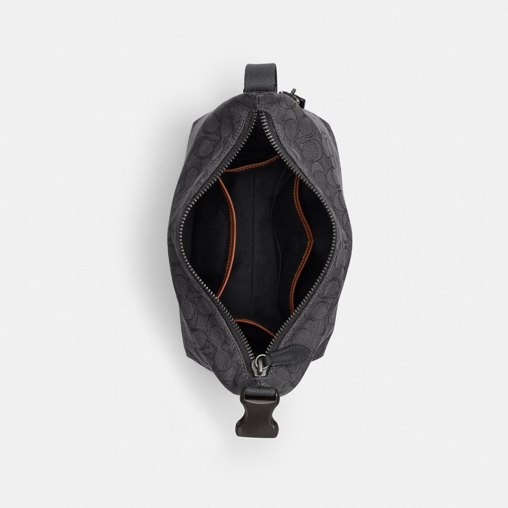 Coach Travel Kit With Speedclip In Signature Jacquard Black
