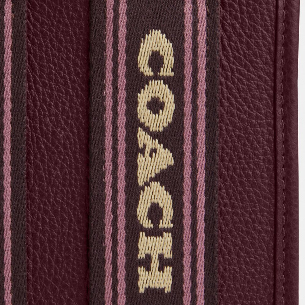 Coach Smith Mini Tote Bag Gold Dark Wine