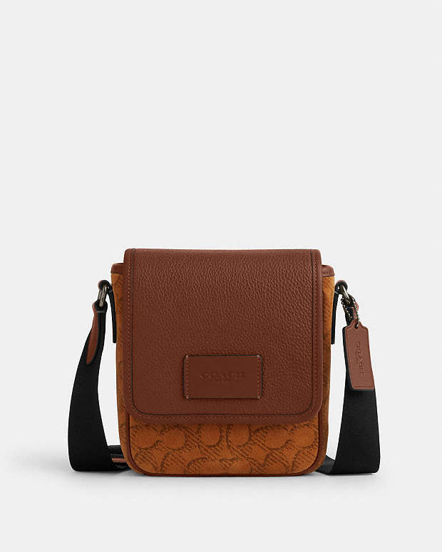 Lucas Crossbody Bag In Signature Suede Suede-Qb-Caramel Sable Suede-Qb-Caramel Sable