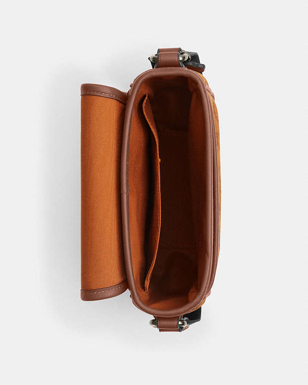 Lucas Crossbody Bag In Signature Suede Suede-Qb-Caramel Sable Suede-Qb-Caramel Sable