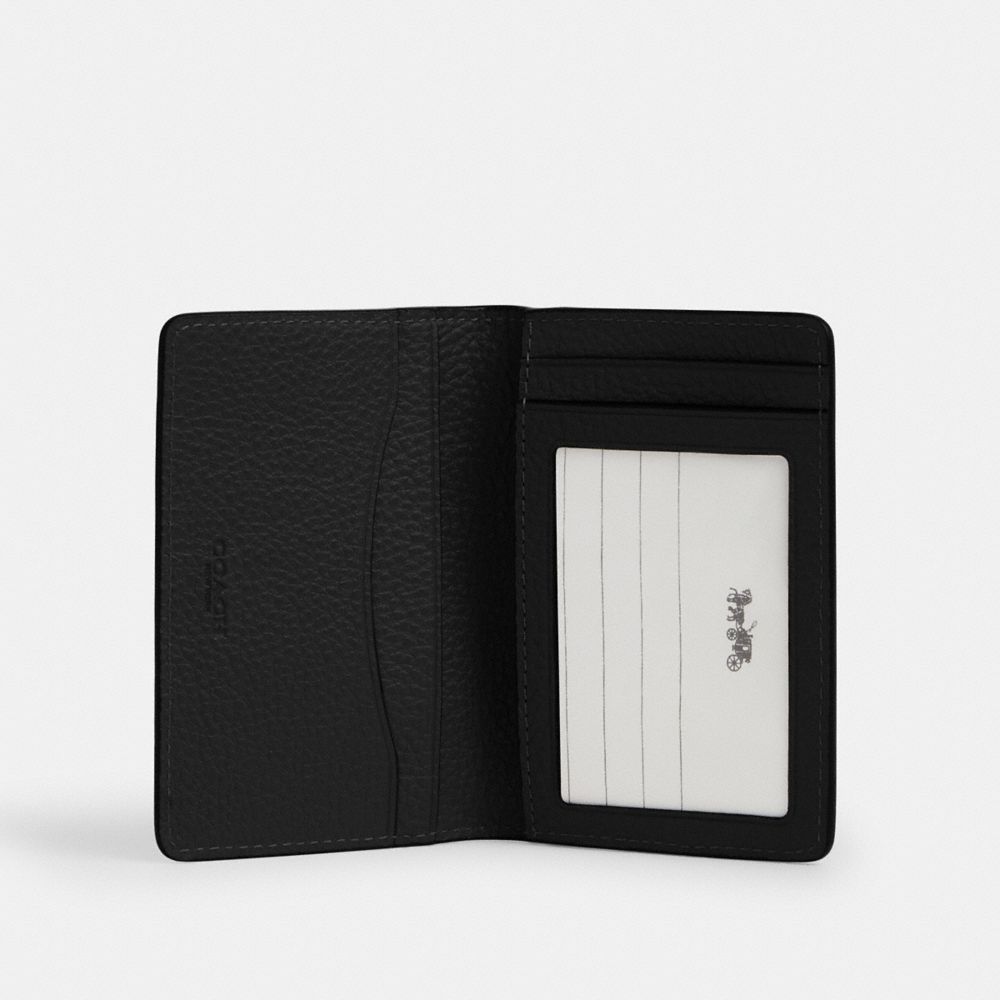 Coach Id Card Wallet In Signature Leather Black