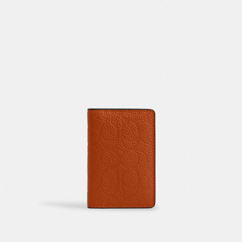 Coach Id Card Wallet In Signature Leather Toffee