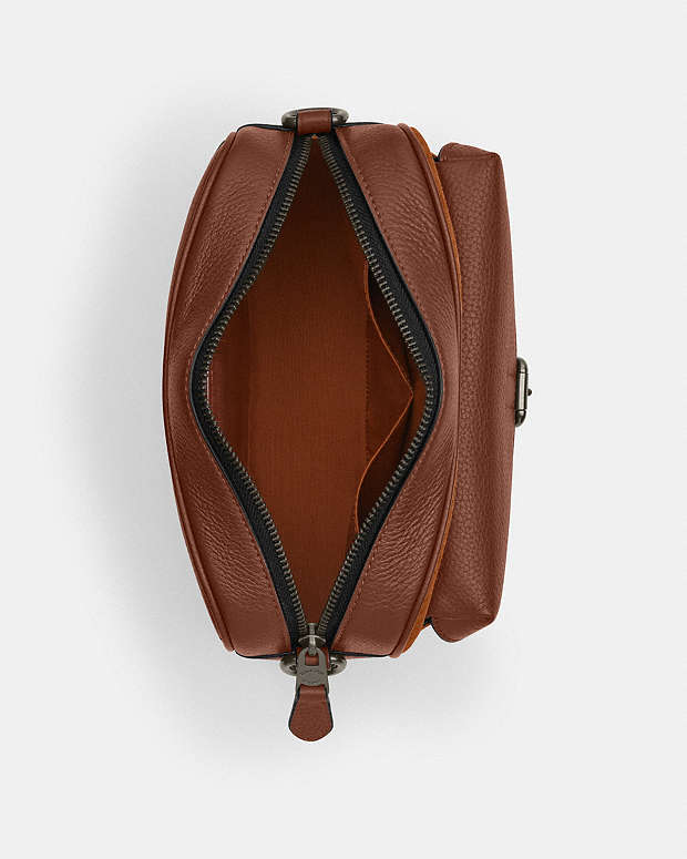 Warner Crossbody Bag In Signature Suede Suede-Qb-Caramel Sable Suede-Qb-Caramel Sable