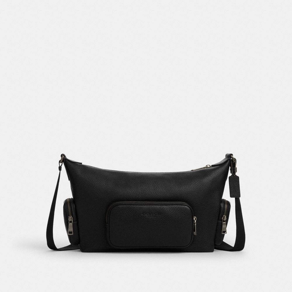Coach Finn Crossbody Bag With Pockets Gunmetal Black