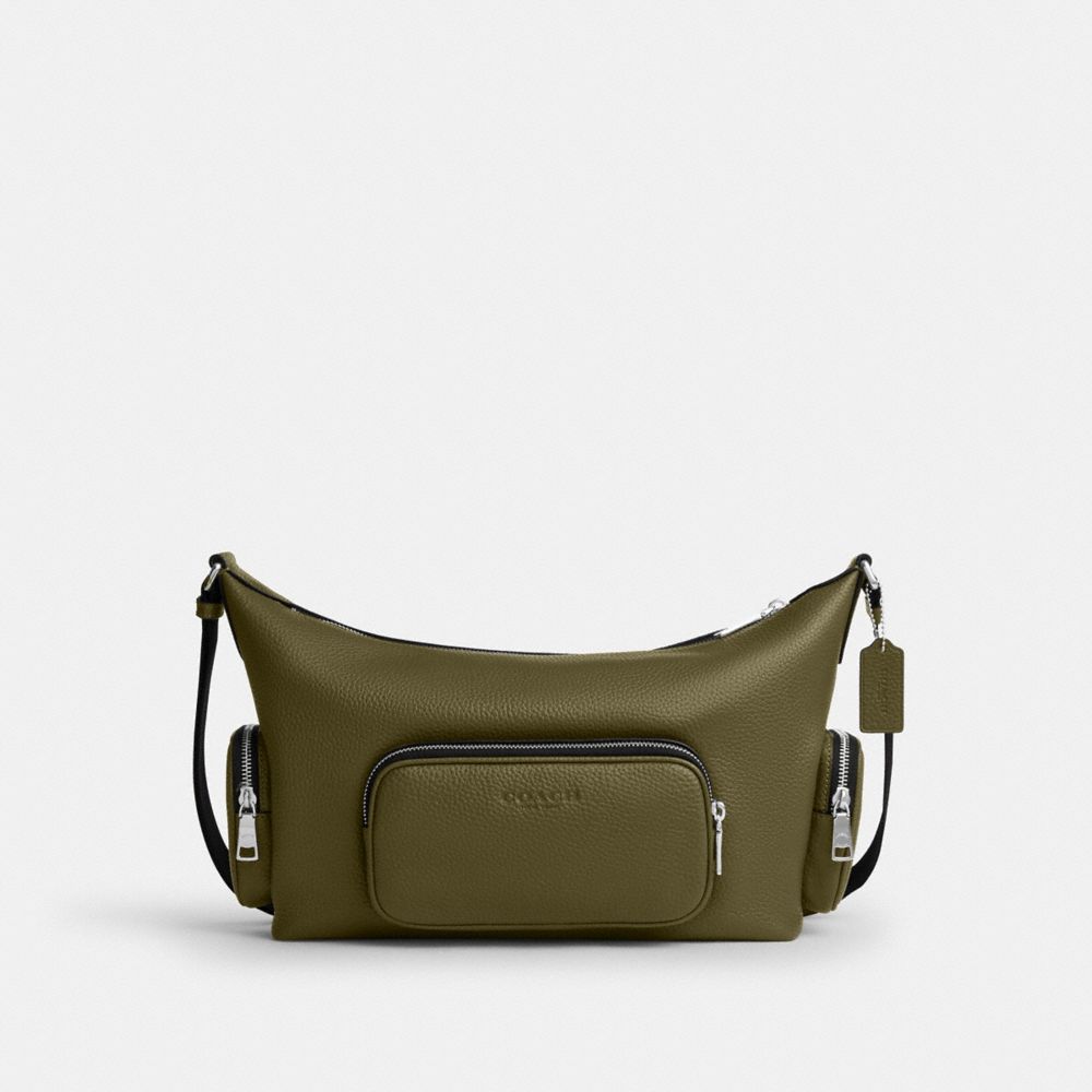 Coach Finn Crossbody Bag With Pockets Silver Olive