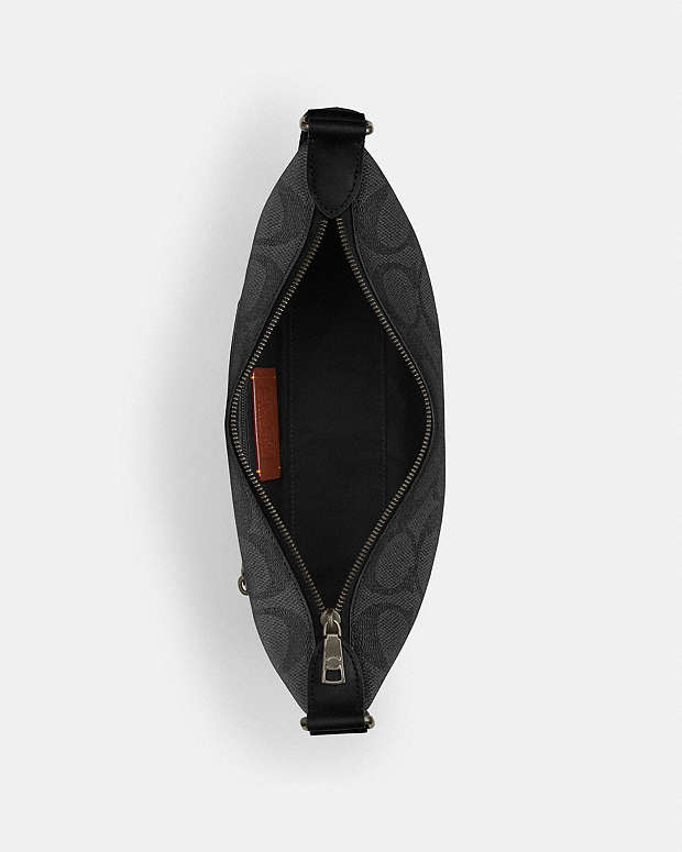 Small Finn Crossbody Bag With Pouch In Maxi Signature Canvas Signature Canvas-Gunmetal-Charcoal-Black Signature Canvas-Gunmetal-Charcoal-Black