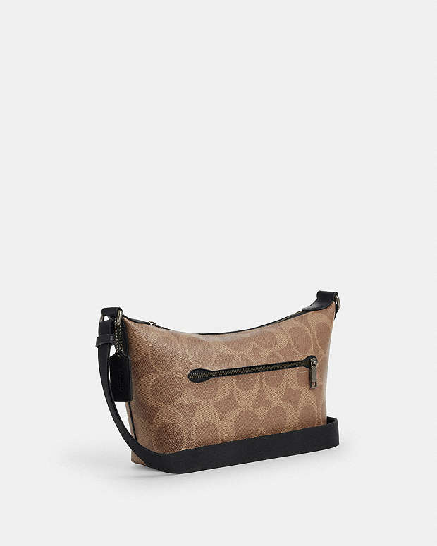 Small Finn Crossbody Bag With Pouch In Maxi Signature Canvas Signature Canvas-Qb-Tan-Black Signature Canvas-Qb-Tan-Black