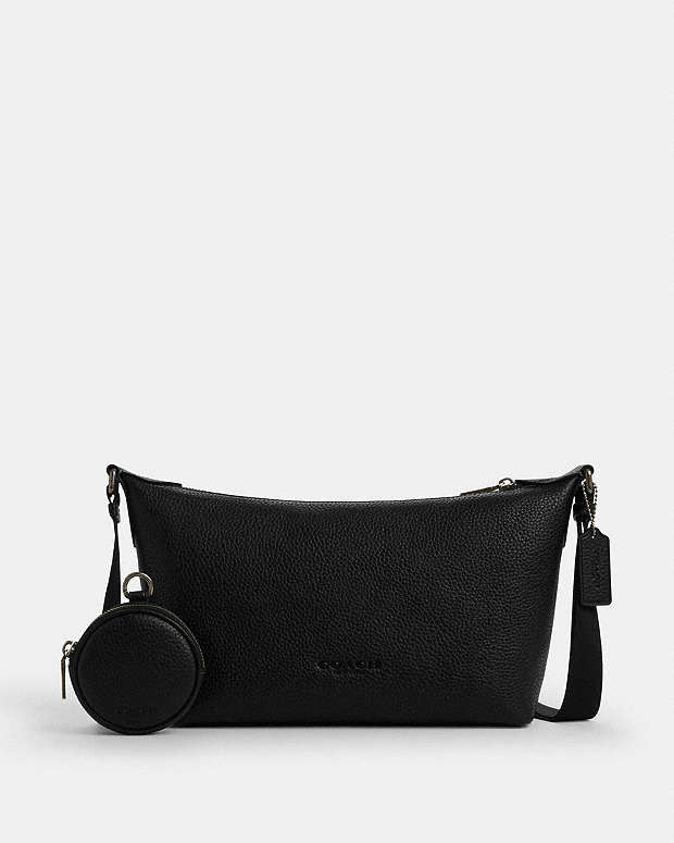 Small Finn Crossbody Bag With Pouch Pebbled Leather-Gunmetal-Black Pebbled Leather-Gunmetal-Black