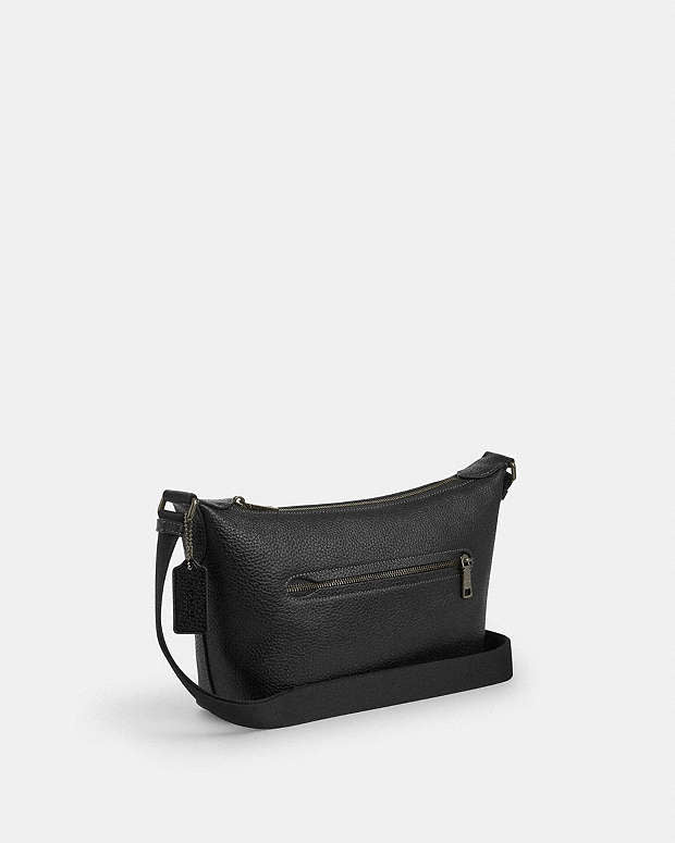 Small Finn Crossbody Bag With Pouch Pebbled Leather-Gunmetal-Black Pebbled Leather-Gunmetal-Black