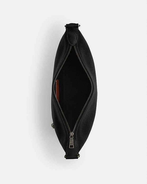 Small Finn Crossbody Bag With Pouch Pebbled Leather-Gunmetal-Black Pebbled Leather-Gunmetal-Black