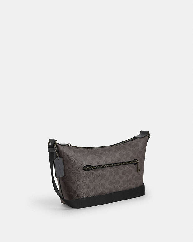 Small Finn Crossbody Bag With Pouch In Signature Canvas Signature Canvas-Qb-Grey-Charcoal Signature Canvas-Qb-Grey-Charcoal