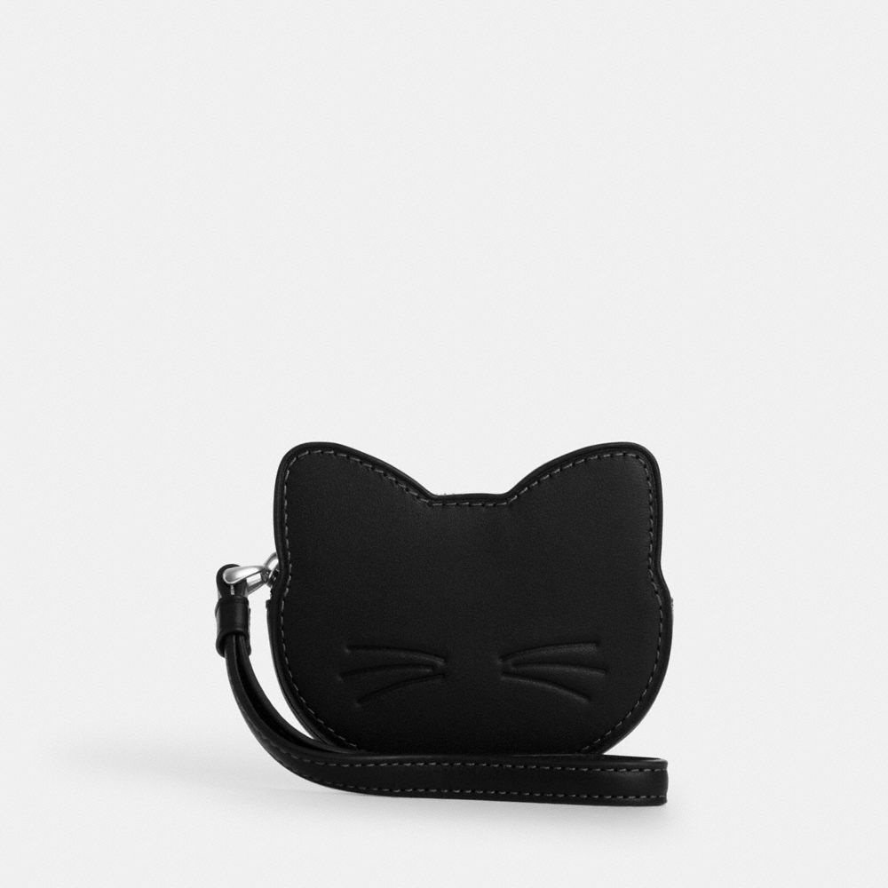 Coach Cat Coin Case Silver