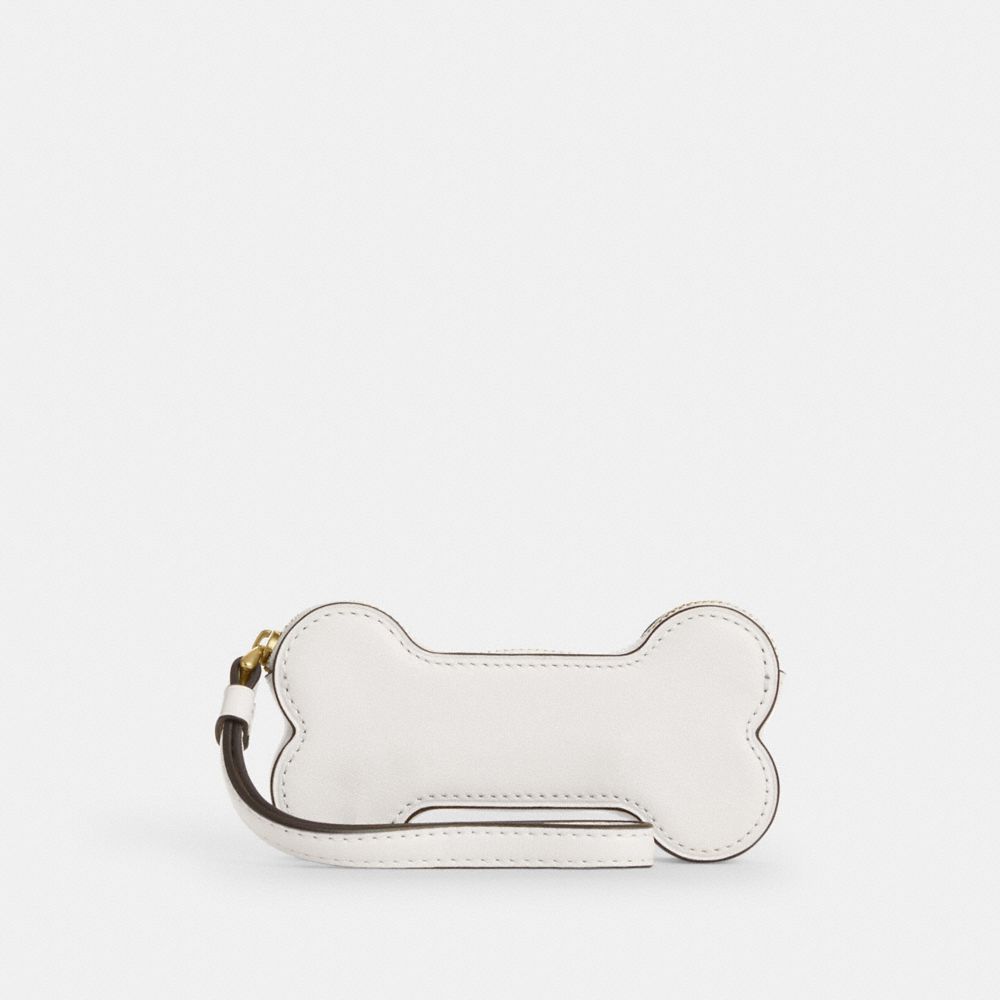 Coach Bone Coin Case Gold Chalk