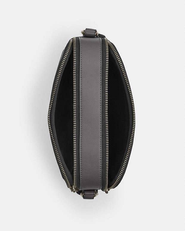 Graham Crossbody Bag In Signature Canvas With Varsity Stripe Signature Canvas-Qb-Grey-Ochre-Chalk Signature Canvas-Qb-Grey-Ochre-Chalk