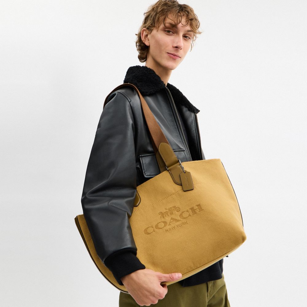 Coach Small Tour Tote Bag Gunmetal Trench Multi