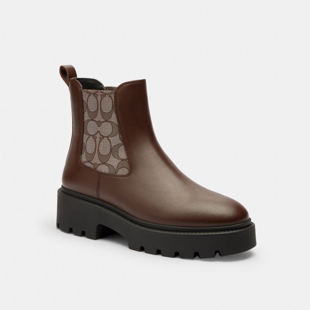 Coach Lucy Chelsea Boot With Signature Polyester Maple
