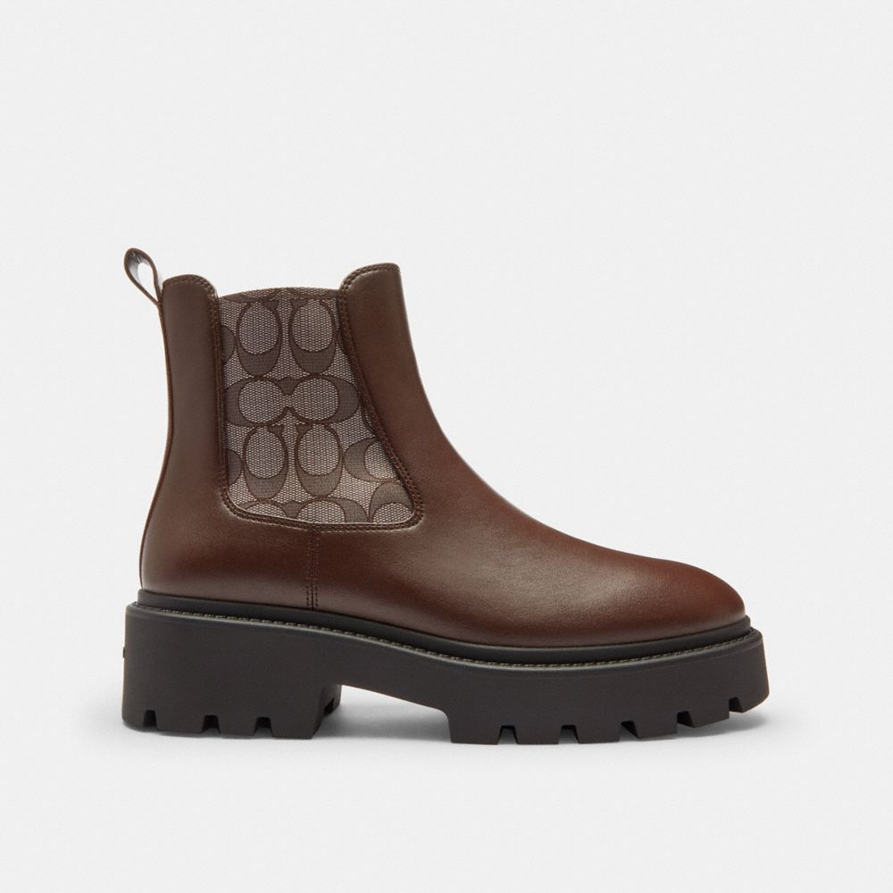 Coach Lucy Chelsea Boot With Signature Polyester Maple
