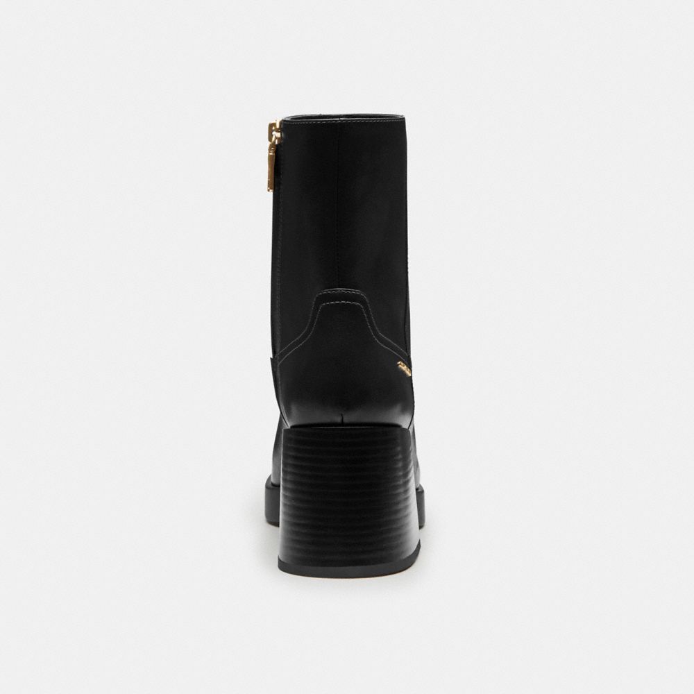 Women's Coach Block Heel Boot Black