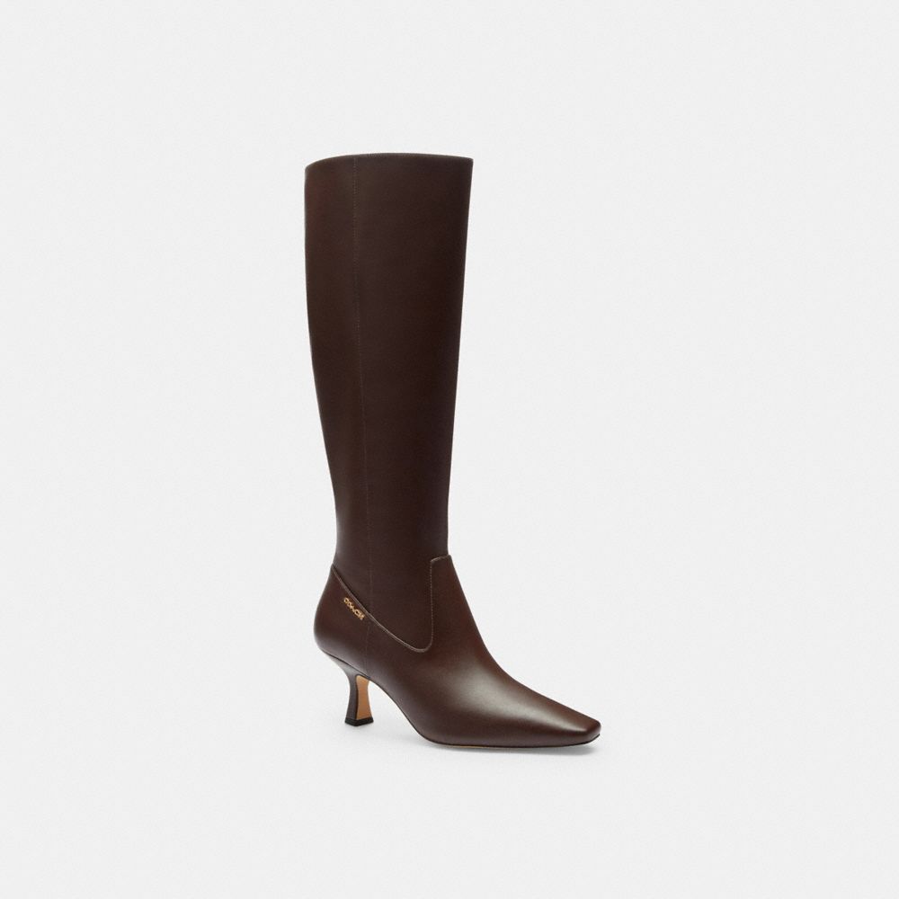 Coach Kitten Heel Tall Boot Maple