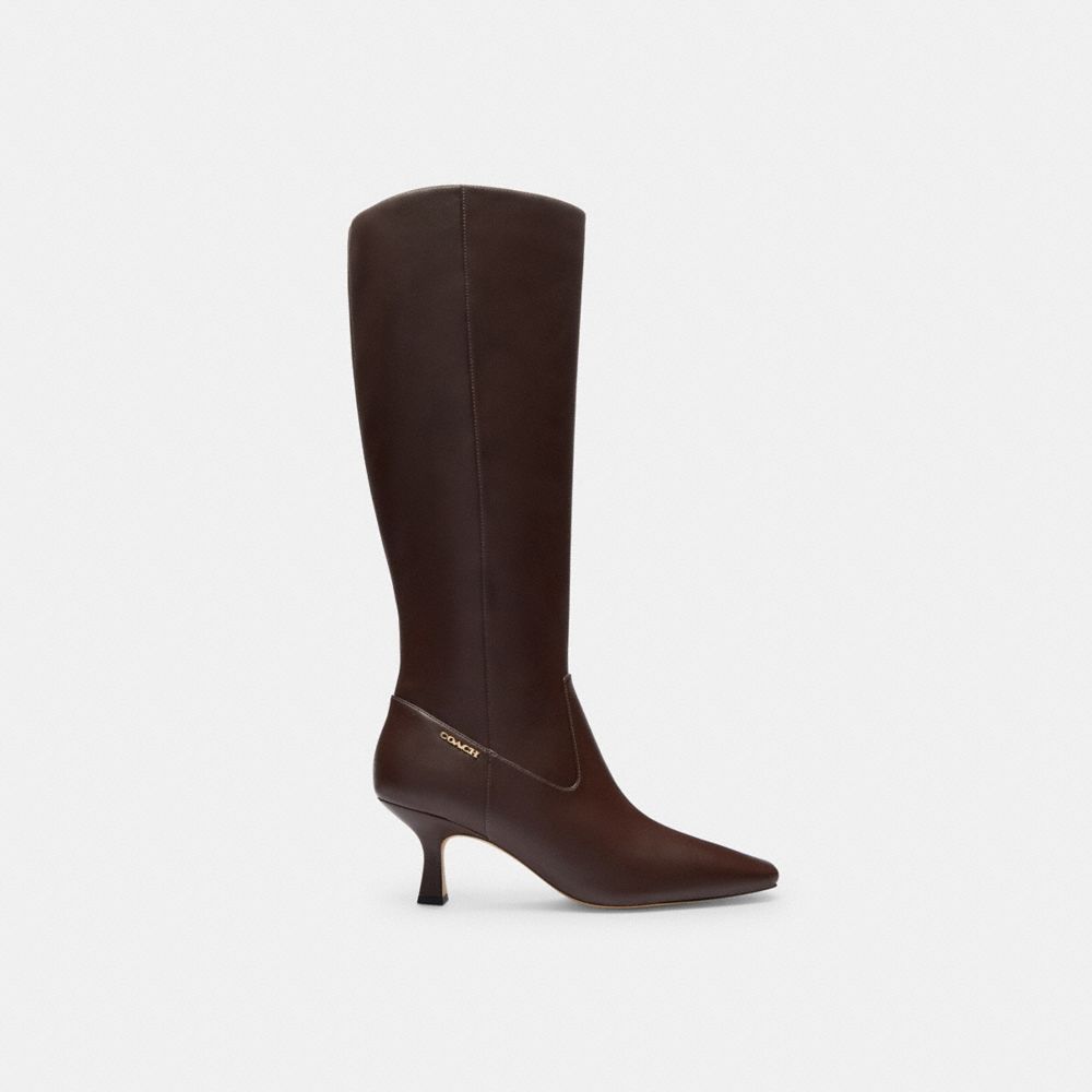 Coach Kitten Heel Tall Boot Maple