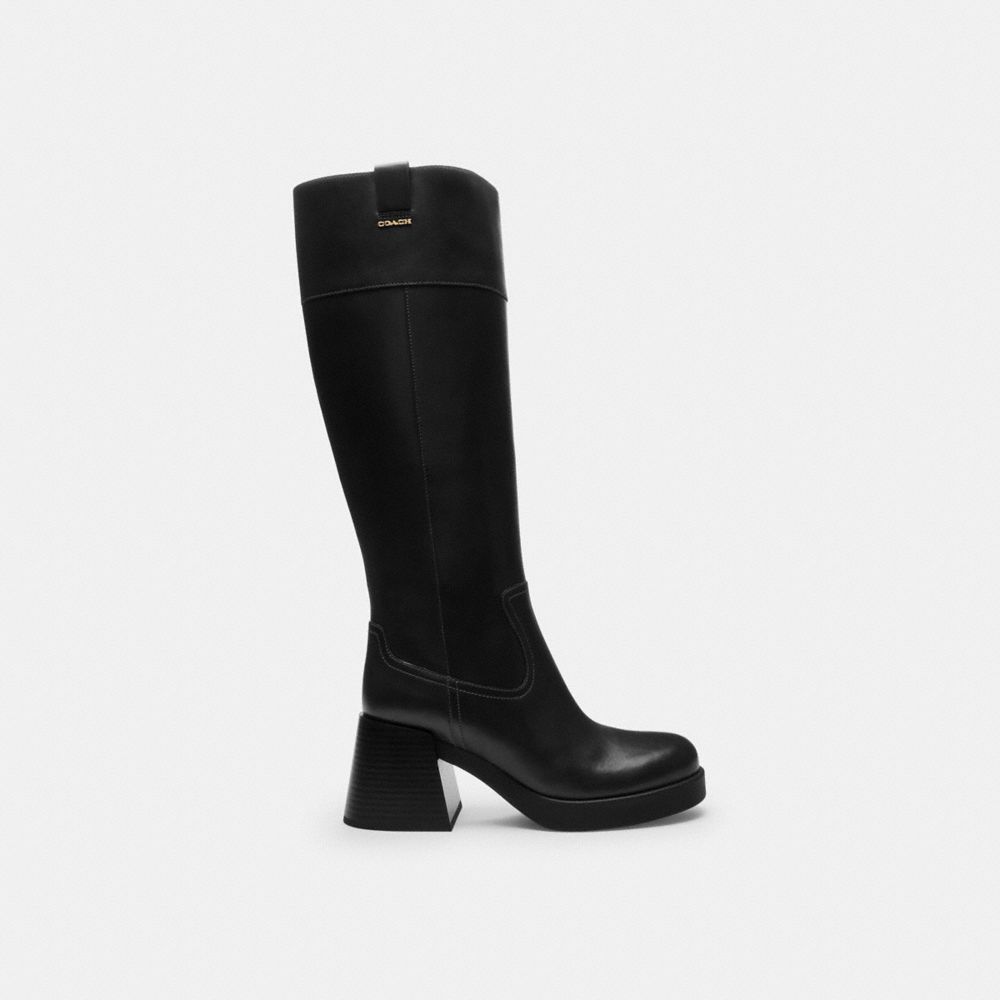 Women's Coach Block Heel Tall Boot Black