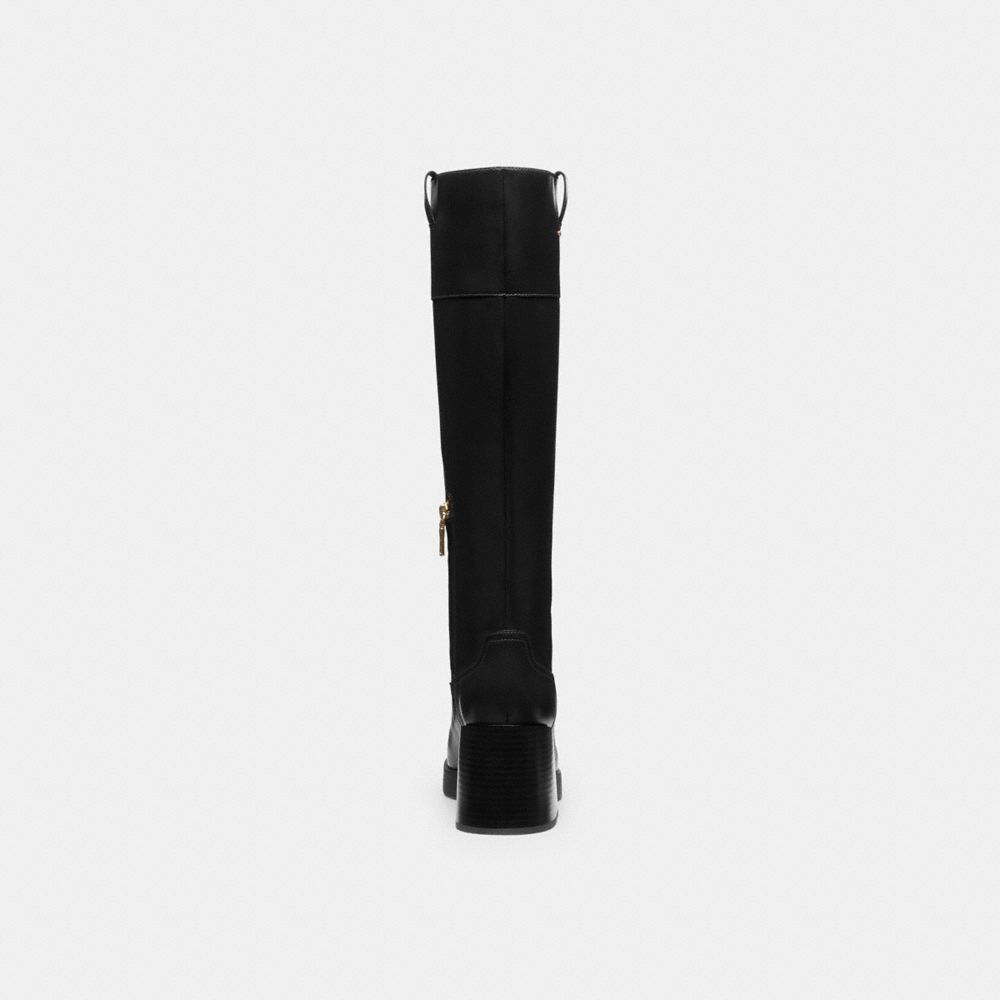 Women's Coach Block Heel Tall Boot Black