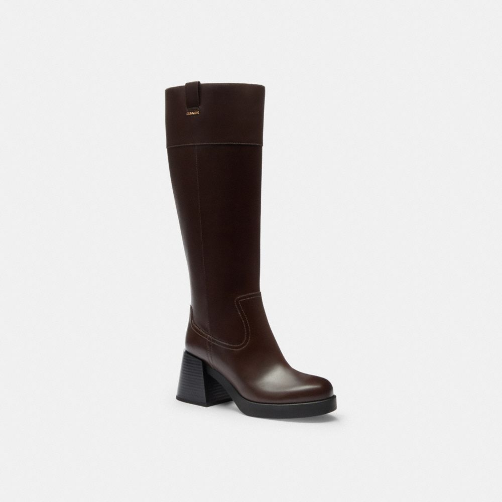 Coach Block Heel Tall Boot Maple