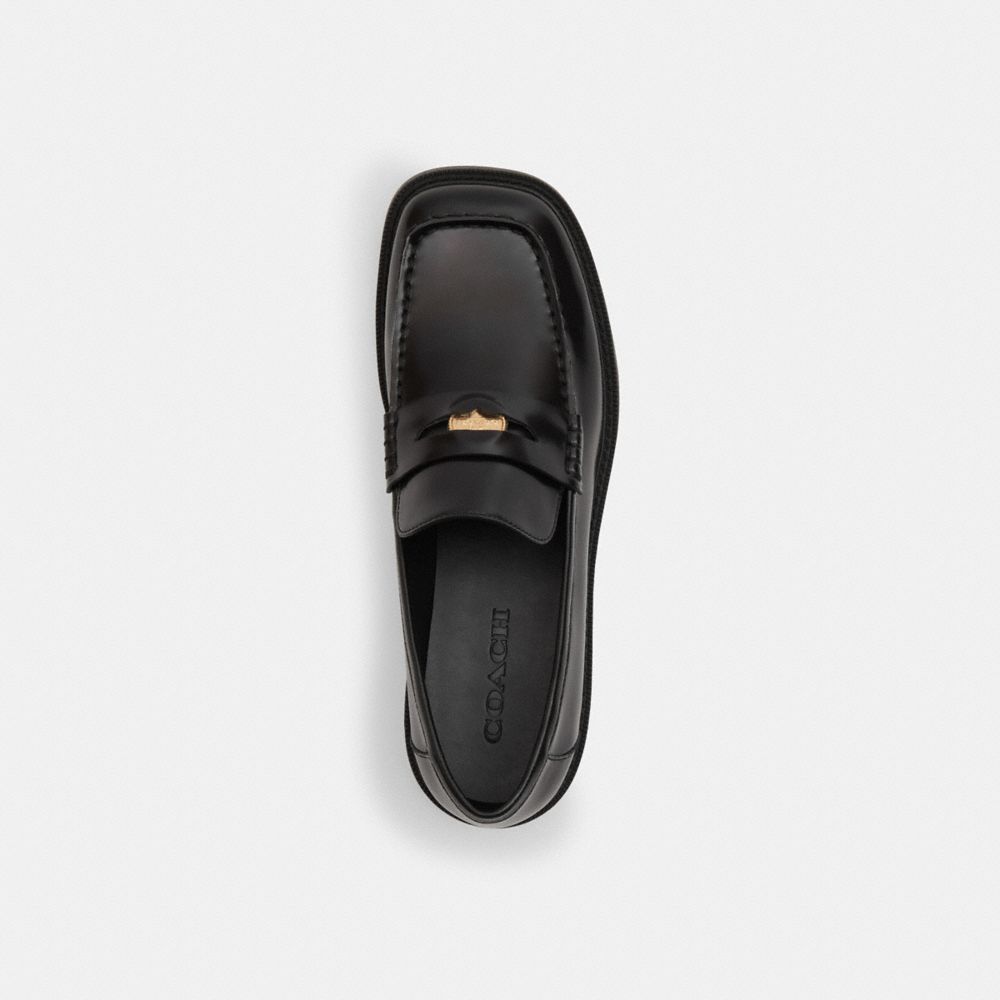 Coach Square Toe Loafer Black