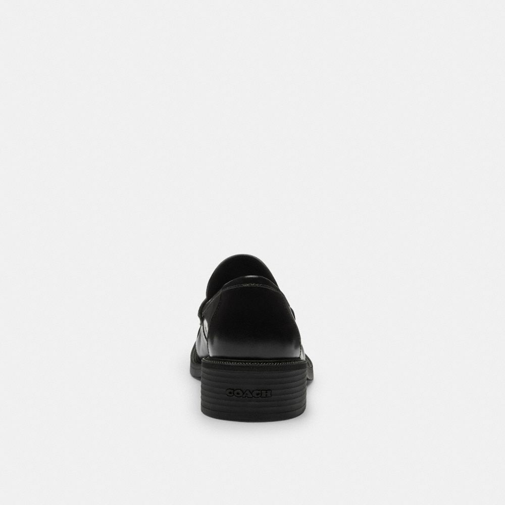 Coach Square Toe Loafer Black